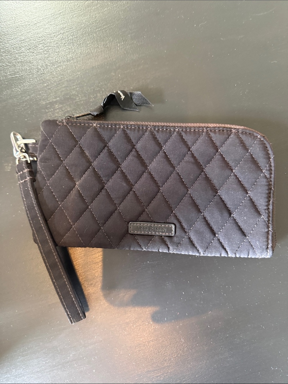 Vera Bradley Quilted Wristlet in Black